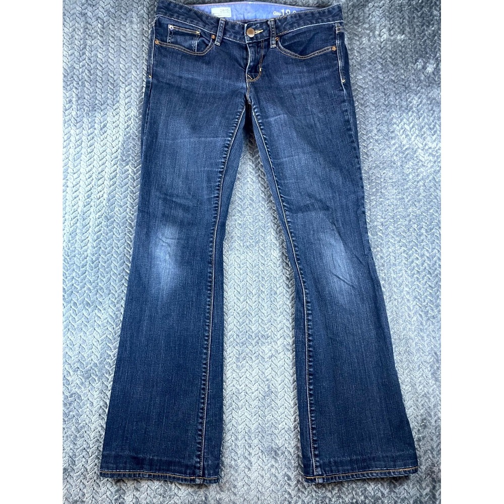 Gap 1969 Curvy Jeans Women 28/6R Blue Denim Dark Wash Bootcut Pockets Low Rise